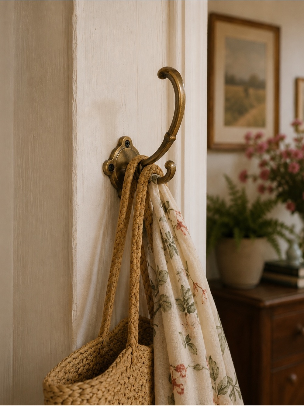 Vintage Brass Double Wall Hook